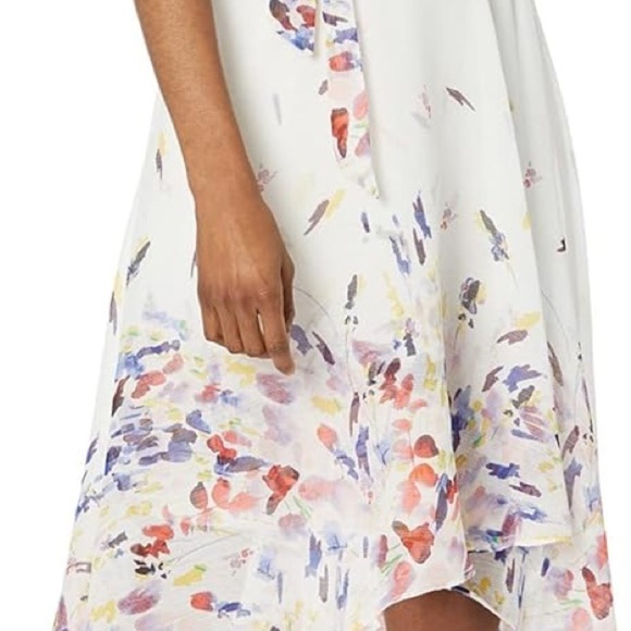 Dkny White and Pink Asymmetrical Ruffled Sundress - Picture 3 of 9